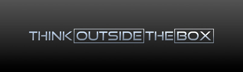Think outside the box con sfondo colorato