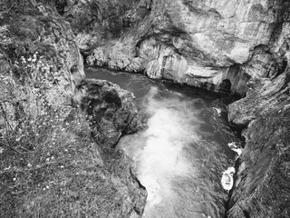 Der Fluss Lech bei Füssen im Allgäu in Bayern 