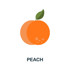 Peach icon. Simple element from fruits collection. Creative Peach icon for web design, templates, infographics and more