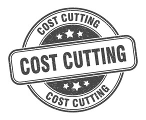 cost cutting stamp. cost cutting label. round grunge sign