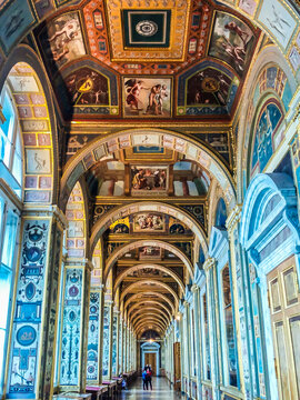 The Raphael Loggias. Interior of the State Hermitage, a museum of art and culture in Saint Petersburg, Russia.