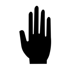 Obraz premium Hand stop sign with black color vector.