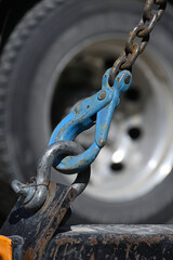 Naklejka premium detail of a hook on the crane
