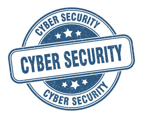 cyber security stamp. cyber security label. round grunge sign