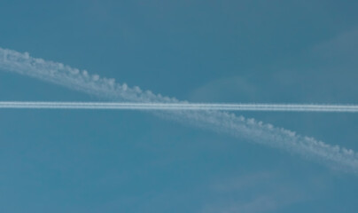 Flight of a cargo plane in the sky.