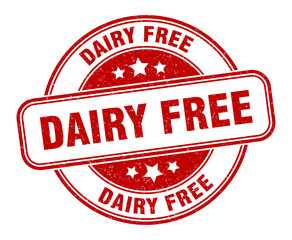 dairy free stamp. dairy free label. round grunge sign