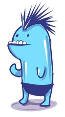 hand drawn illustration of funny angry  monster isolated on white