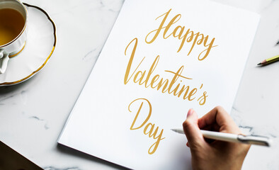 Artist drawing a Valentines card