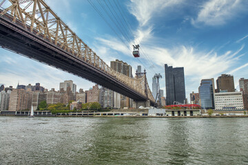 Manhattan skyline from Roosevelt Island, New York City, USA