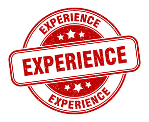 experience stamp. experience label. round grunge sign