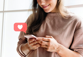 Happy reaction texting