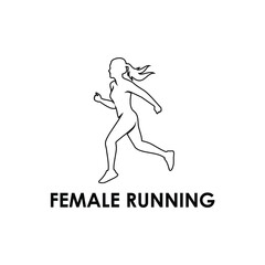 Fototapeta na wymiar Illustration silhouete vector female run sport healthy life logo design