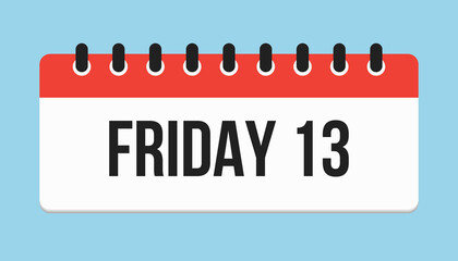 Vector icon day page calendar, date Friday 13