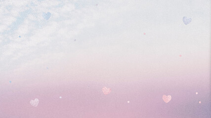 Shimmering hearts on a gradient background