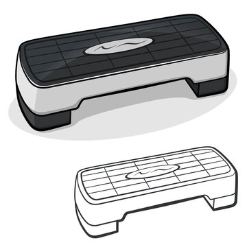 Vector fitness stepper illustration cartoon