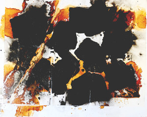 Abstract painting on canvas. Abstract expressionism. Grunge background - 391958810
