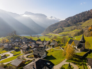 Drone shots from the swiss alps ( Chateau d'Oex, Lac du Vernex) 