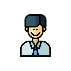 Employee, Worker Icon Logo Illustration Vector Isolated. Avatar, Character, and Profession Icon-Set. Suitable for Web Design, Logo, App, and UI. Editable Stroke and Pixel Perfect. EPS 10.