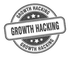 growth hacking stamp. growth hacking label. round grunge sign