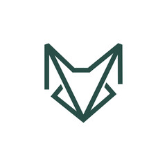 logo design fox line vector