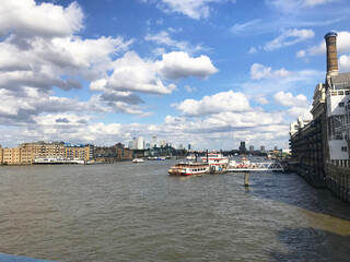 London city skyline and River Thames in England, UK