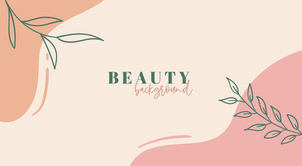 Fototapeta na wymiar Abstract background in pastel colors. Trendy organic minimal template. Vector floral beauty backdrop