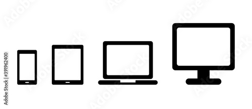 デジタルデバイスのアイコンセット パソコン スマホ タブレット Pc スマートフォン 画面 イラスト Appliance Wall Mural Applian Yugoro