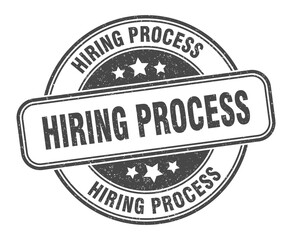 hiring process stamp. hiring process label. round grunge sign