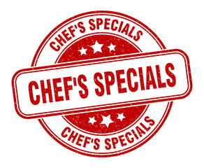 chef's specials stamp. chef's specials label. round grunge sign