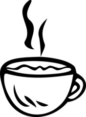 vector illustration cup drawn black lines