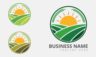 Agriculture circle logo for business, Fully editable and vector file.