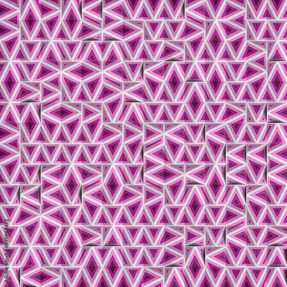 Aufkleber Simple stylized pattern of colored geometric shapes. 3d rendering digital illustration.Minimal abstract background