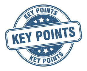 key points stamp. key points label. round grunge sign