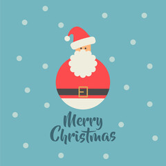 Santa Claus Christmas Card Greeting Blue Background
