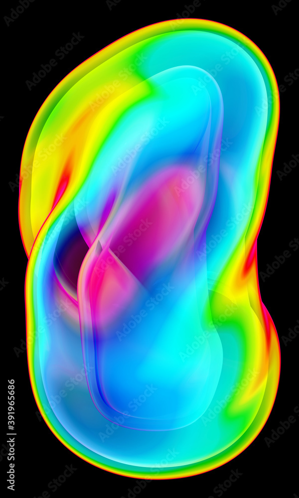 Poster fashionable 3d shape abstraction for design