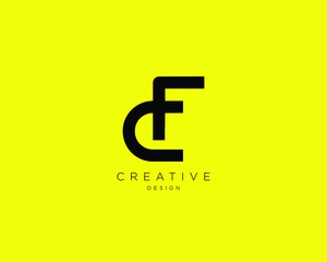Creative and Minimalist Letter CF Logo Design Using letters C and F , CF Monogram
