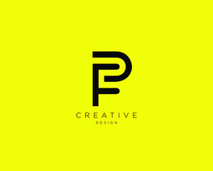 Creative and Minimalist Letter FP Logo Design Using letters F and P , FP Monogram