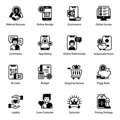 
Customer Reviews and Feedback Solid Icons Pack 
