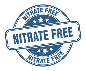 nitrate free stamp. nitrate free label. round grunge sign