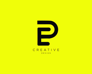 Creative and Minimalist Letter EP Logo Design Using letters E and P , EP Monogram