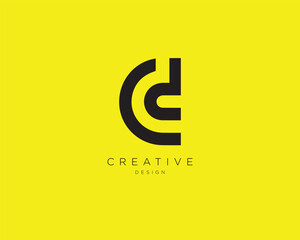 Creative and Minimalist Letter CD Logo Design Using letter C and D , CD Monogram