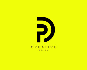 Creative and Minimalist Letter PD Logo Design Using letters P and D , PD Monogram