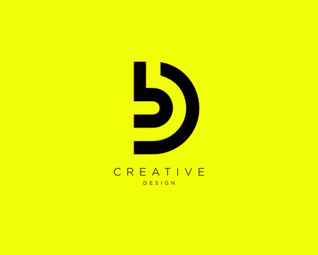 Creative and Minimalist Letter BD Logo Design Using letters B and D , BD Monogram
