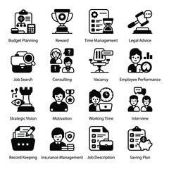 
Pack of Job and Hr Management Solid Icons
