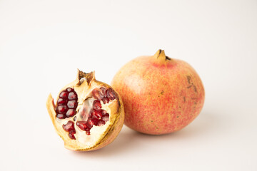 pomegranate fruit on white background