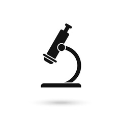 Microscope Icon, Laboratory Magnification Instrument Vector, Flat Design Illustration