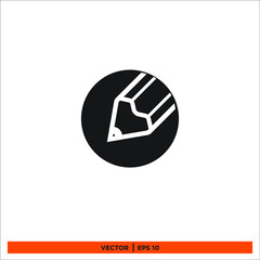Icon vector graphic of pencil, good for template illustration symbol