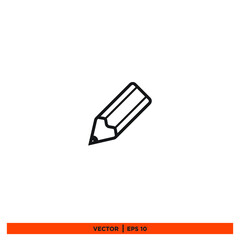 Fototapeta premium Icon vector graphic of pencil, good for template illustration symbol