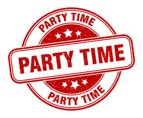 party time stamp. party time label. round grunge sign