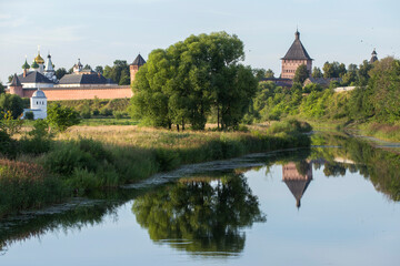 Fototapeta na wymiar Spaso-evfimiev monastery. Types Of Suzdal. Kamenka River. Orthodox architecture